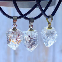 Natural Crystal Herkimer Diamond Pendant Hang Stone Gemstones Mineral Energy Reiki Home Decorations Gift Ore Crystals