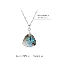 Fashion Natural Labradorite Necklace Pendant Triangle Round Teardrop and Other Ladies Friendship Mother Gift Necklace Jewelry