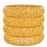 Anniyo 4 Pieces/Lot Gold Color Arab Dubai Bangles for Women Ethiopian Bracelets Middle East Wedding Jewelry African #139006