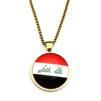 Fashionable Iraqi Time gemstone round pendant necklace, versatile for both men and women, collarbone festival accessory