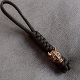 Vintage Hand-knitted Lanyard Keychain Biker helmet Pendant Paracord Rope weave Accessories Bag Hanging Handmade Car Keyring