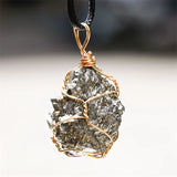 Natural Pyrite Crystal Pendant Necklace Women Men Release Anxiety Jewelry Reiki Energy Iron Rough Ore Mineral Specimen Necklaces