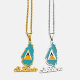 Anniyo Saint Lucia Map Flag Pendant Necklace for Women Girl Jewelry St. Lucia Chains Jewellery @126521