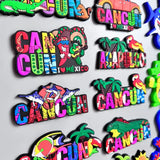 PVC Fridge Magnets Tourist Fridge Magnets for Cancun Mexico Honduras Fridge Decorations Stickers Home Decor