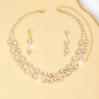 Ladies' light luxury style design necklace, earrings, jewelry set suitable for weddings, gatherings, holidays, gifts
