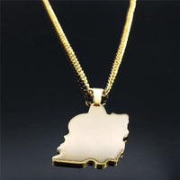 2024 New fashion stainless steel Iran map Ahura necklace Zoroastrian Iran cut Persian Empire collarbone chain accessories access
