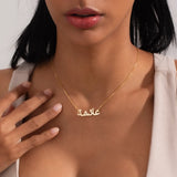 Box Chain Necklace Custom Arabic Name Stainless steel 18K Gold Plated Personalized Muslim Jewelry Eid Gift for Women Mother's