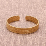 Vintage Buddhist Heart Sutra Cuff Bracelets Men's Six Character True Word Adjustable Bangles Religious Wish Talisman Jewelry