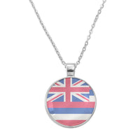 Anniyo America Guam and Hawaii Flag Pendant Necklaces for Women Men United States Jewelry #D0080