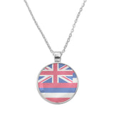 Anniyo America Guam and Hawaii Flag Pendant Necklaces for Women Men United States Jewelry #D0080