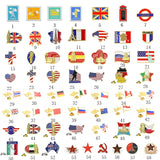 Flag Pin Collection Various Countries Flag Lapel Pin World Famous Building Badges Jewelry Gift for Friends