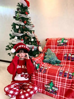 Kawaii Christmas Sanrioed Cartoon Hello Kitty Knitted Sweater Women Knitting Red Knitted Tops Anime New Cute Girls Student Tops