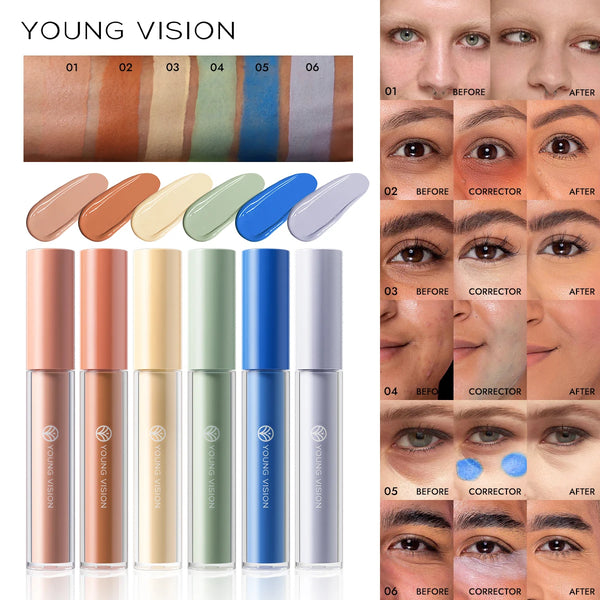 YOUNG VISION 6 Colors Hydrating Fresh Concealer Brightens Skin Tone and Covers Blemishes and Dark Eye Circles Concealer