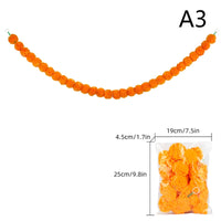 1Pc Indian Style Marigold Flower Garland With Flowers For Day Of The Dead Diwali Home DIY Craft Party Halloween Party Decor
