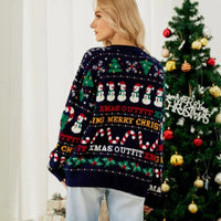 Xmas Outfits Women Full Sleeve Sequins Knit Sweater Warm Soft O Neck Christmas Knitwear Casual Loose Jumpers Pullover Party Look