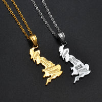 Anniyo United Kingdom of Great Britain and Northern Ireland Map Pendant & Necklaces for Women UK Country Maps #201210