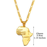 Anniyo Africa Map Pendant Necklace Women Men Silver Color/Gold Color Ethiopian Jewelry Wholesale African Hiphop Item @132106
