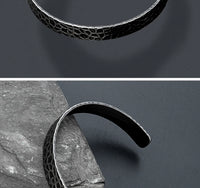 European and American Minimalist Concave Point Bracelet Men Women's Retro Versatile Stainless Steel Couple Opening Trend Bangle