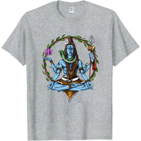 Shiva Hindu God Meditation Zen Yoga Hinduism Spiritual T-Shirt for Men Clothing Women Tees High Quality Cotton Short Sleeve Tops