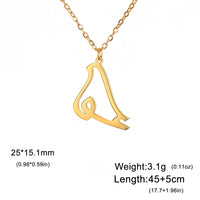 Jeshayuan Iranian Farsi God Necklace for Women Persian Calligraphy Love Pendant Mythology Symbol Amulet Stainless Steel Jewelry