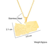 2024 New fashion stainless steel Yemen map and City necklace for men and women geometric titanium steel pendant ethnic style cla