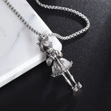 Retro Gothic Mysterious Demon Angel Wings Pendant Necklace Men's Punk Hip Hop Trendy Cool Jewelry Boy Gift
