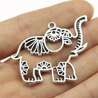2pcs Charms Big Elephant For Jewelry Making DIY Jewelry Accessories Antique Silver Color Big Elephant Pendant Charms