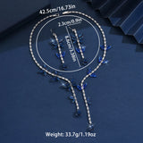 3PC Women's Fashion and Luxury Butterfly Zircon Necklace Earrings Jewelry Set Suitable for Wedding, Party, Festival Gifts-8550