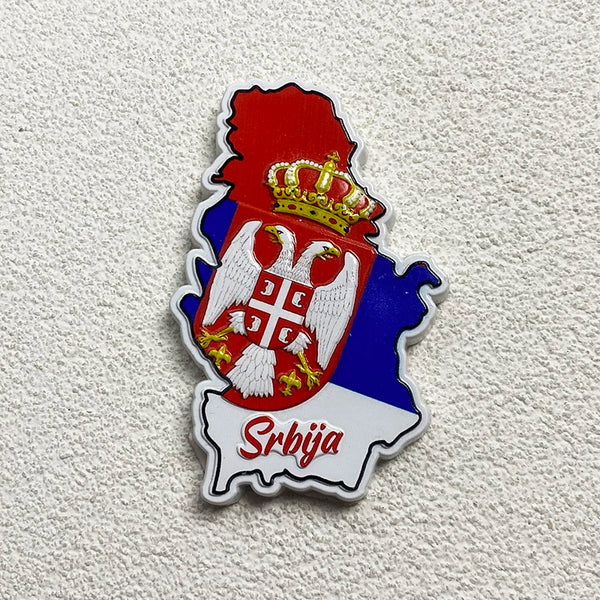 Serbia tourist souvenirs Home decoration items Collection Arts and crafts Gift map, national flag 3D stereo refrigerator magnet