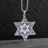Official Authentic Stainless Steel Star of David Six-Pointed Star Pendant Necklace for Men Fashion Jewelry Party Jewelry
