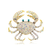 Women Shining Jellyfish Pins Rhinestone Beautiful Sea Animal Party Brooch