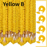 5-50PCS Marigold Flower Garland for Decoration Artificial Flowers Wedding Indian Décor Diwali Pooja Day of The Dead Mexican 1.5m