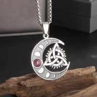 Exquisite Stainless Steel Pattern Witch Knot Pendant Necklace Celtic Knot Lucky Jewelry Christmas Gift for Friends and Family