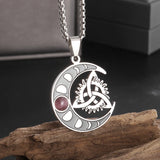Exquisite Stainless Steel Pattern Witch Knot Pendant Necklace Celtic Knot Lucky Jewelry Christmas Gift for Friends and Family