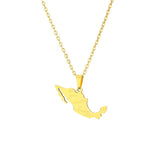 2024 new fashion stainless just Mexico map with city pendant necklace temperament everything collarbone chain birthday anniversa