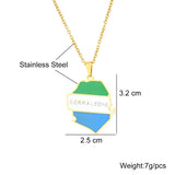 2024 new fashion stainless steel Sierra Leone map pendant necklace temperament everything collarbone chain birthday anniversary