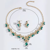 Ladies' Sparkling Flower Set, Necklace, Earrings, Jewelry Set, Suitable for Wedding, Party, Festival Gifts