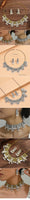 Ethnic Vintage Jewelry Set For Women Crystal Inlaid Jewelry Sets Simulated Pearl Tassel Beads Necklace Earrings Set Women's Gift