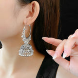 Exaggerated Round Hollow Earrings for Women Retro Temperament Drop Earring Light Luxury  Niche Jewelry 2024 New in Gift