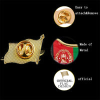 Afghanistan National Flag Epoxy Collectible Metal Patriotism Pin Flag Badge for Clothing Lapel Ornament