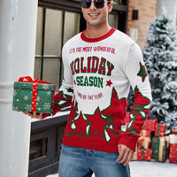 2025 Winter Christmas Men's Knitted Sweater Cartoon Print Full Sleeve O Neck Warm Soft Knitwear Adults Jumper Xmas Look Pullover
