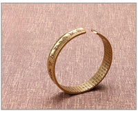 Vintage Buddhist Heart Sutra Cuff Bracelets Men's Six Character True Word Adjustable Bangles Religious Wish Talisman Jewelry