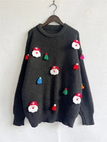 Handmade Decorative Christmas Sweaters Women Fashion Cute O Neck Long Sleeve Knitted Pullover Sweater Female Autumn Winter New