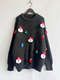Handmade Decorative Christmas Sweaters Women Fashion Cute O Neck Long Sleeve Knitted Pullover Sweater Female Autumn Winter New