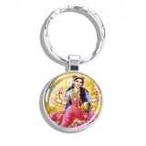 Hinduism Keychains Ganesha Vishnu Goddess of Kashmi Wealth Shiva Amulet Key Chain Glass Dome Keyring India Buddhism Jewelry Gift