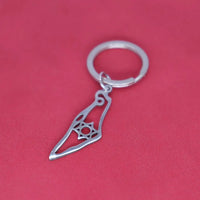2024 New fashion stainless steel Israel map flower pendant Keychain temperament everything key chain men's and women's accessori