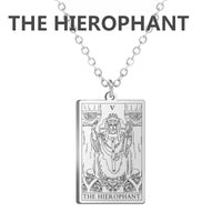 Dawapara Tarot Cards Necklace Women Stainless Steel Necklace Wealth Amulet Classic Tarot Major Arcana Divination Charm Jewelry