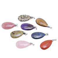 20x35mm Natural Labradorite Tiger's Eye Stone Crystal Howlite Aventurine Lapis Opal Jasper Water Drop Women Men Pendant Bead