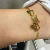 Custom Name Anklet Elegant 18K Gold Plated Stainless Steel Cuban Chain with Heart & Butterfly Charms Ankle Jewelry Waterproof