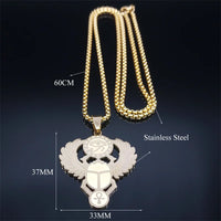 Egyptian Scarab Eye of Ra Horus Symbol Necklaces Stainless Steel Gold Color Ankh Key Of Life Necklace Jewelry collares N2336S01